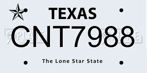 CNT7988 Texas License Plate