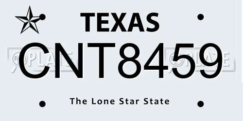 CNT8459 Texas License Plate