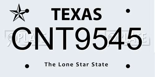 CNT9545 Texas License Plate