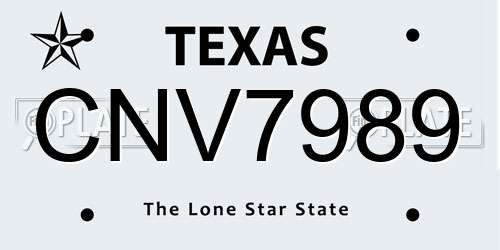 CNV7989 Texas License Plate