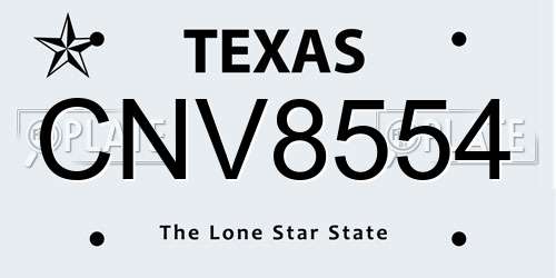 CNV8554 Texas License Plate