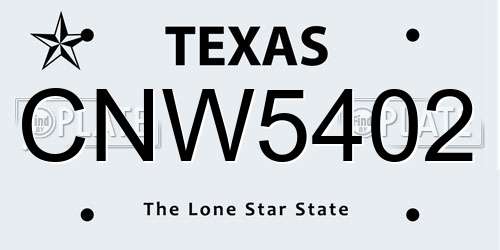 CNW5402 Texas License Plate