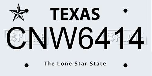 CNW6414 Texas License Plate