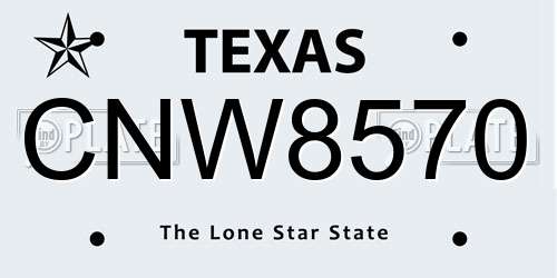CNW8570 Texas License Plate