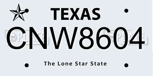 CNW8604 Texas License Plate