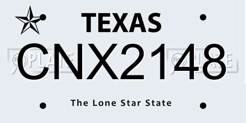 CNX2148 Texas License Plate