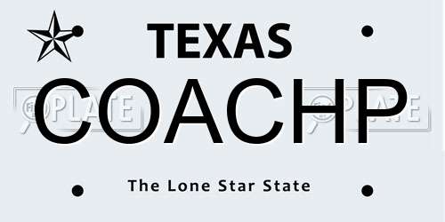 COACHP Texas License Plate