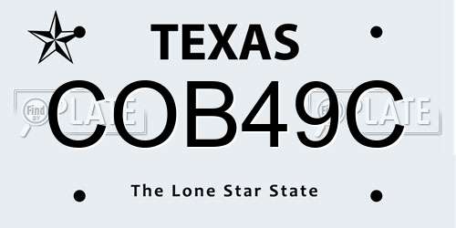 COB49C Texas License Plate
