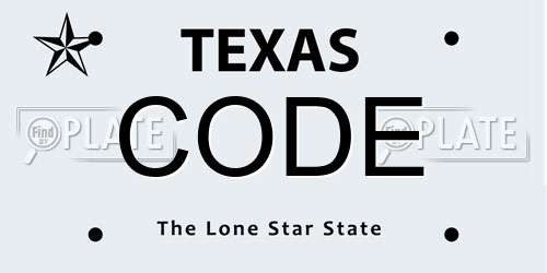 CODE Texas License Plate