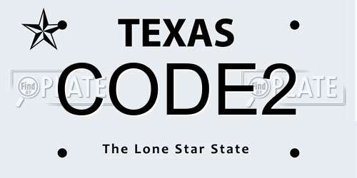 CODE2 Texas License Plate