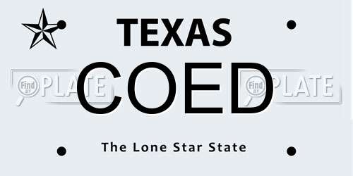 COED Texas License Plate