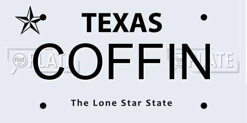 COFFIN Texas License Plate