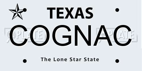 COGNAC Texas License Plate