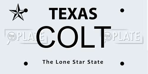 COLT Texas License Plate