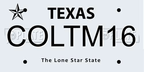COLTM16 Texas License Plate