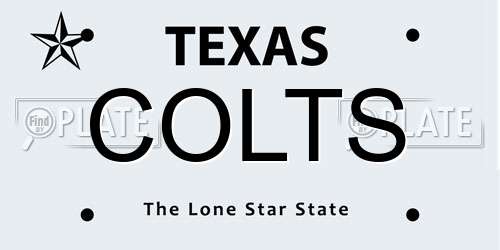 COLTS Texas License Plate