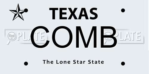 COMB Texas License Plate