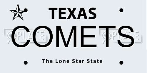 COMETS Texas License Plate