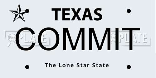 COMMIT Texas License Plate