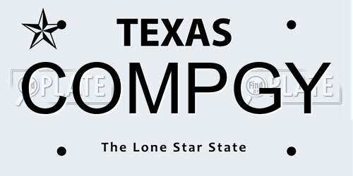 COMPGY Texas License Plate
