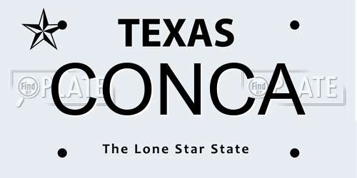 CONCA Texas License Plate
