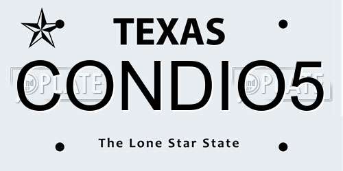 CONDIO5 Texas License Plate