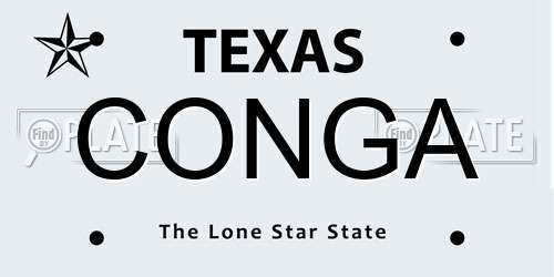 CONGA Texas License Plate