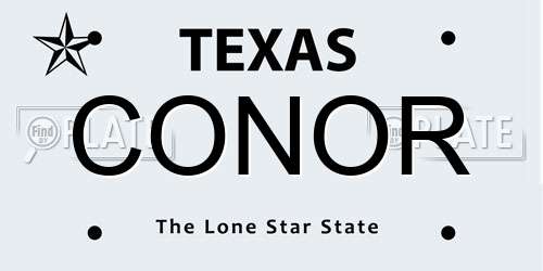 CONOR Texas License Plate