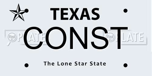 CONST Texas License Plate