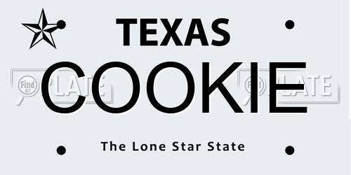 COOKIE Texas License Plate