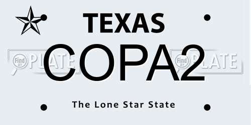 COPA2 Texas License Plate
