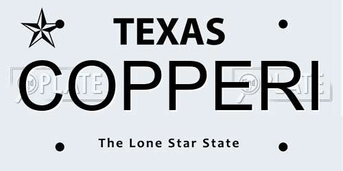 COPPERI Texas License Plate