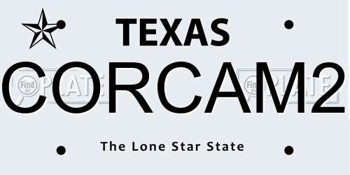 CORCAM2 Texas License Plate