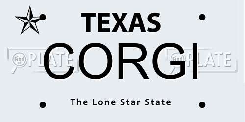 CORGI Texas License Plate