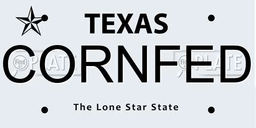 CORNFED Texas License Plate