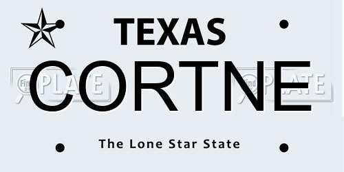 CORTNE Texas License Plate