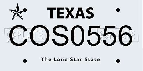 COS0556 Texas License Plate