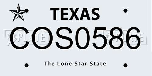 COS0586 Texas License Plate