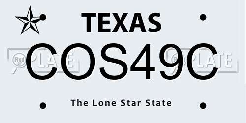 COS49C Texas License Plate