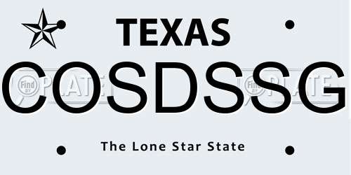 COSDSSG Texas License Plate