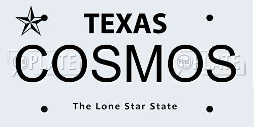 COSMOS Texas License Plate