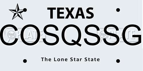 COSQSSG Texas License Plate