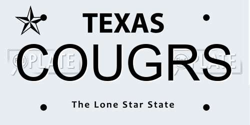 COUGRS Texas License Plate