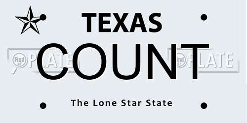 COUNT Texas License Plate