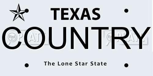 COUNTRY Texas License Plate
