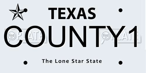 COUNTY1 Texas License Plate