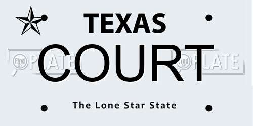 COURT Texas License Plate