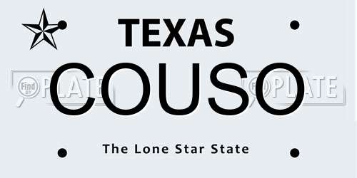 COUSO Texas License Plate