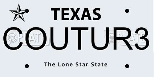 COUTUR3 Texas License Plate