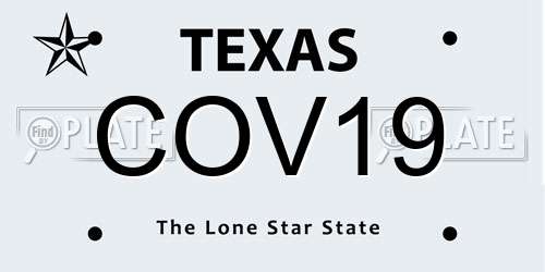 COV19 Texas License Plate